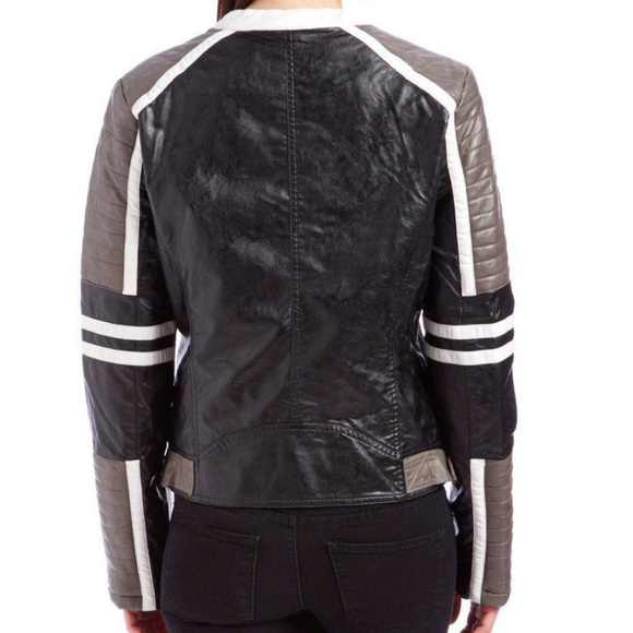 Vegan Leather Old Retro Style Racing Driver Jacket - Picture 5 of 6